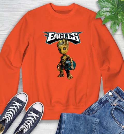 Philadelphia Eagles NFL Football Groot Marvel Guardians Of The Galaxy Sweatshirt 4