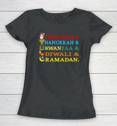 Christmas Hanukkah Kwanzaa Diwali Ramadan Holiday Culture Women's T-Shirt