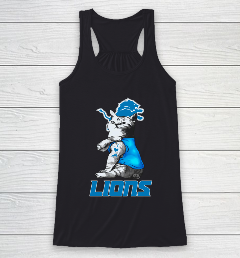NFL Football My Cat Loves Detroit Lions Racerback Tank