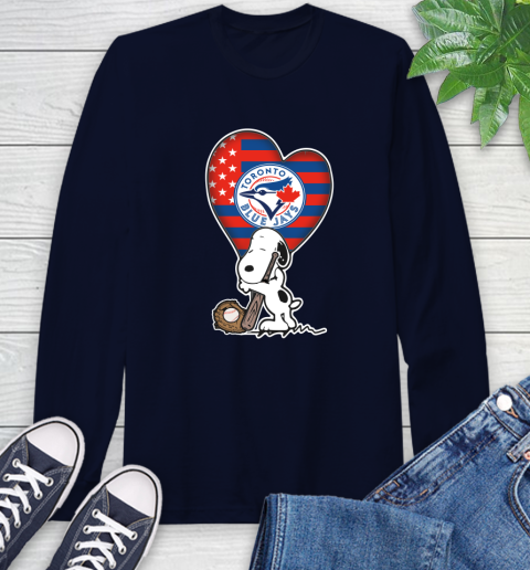 Toronto Blue Jays MLB Baseball The Peanuts Movie Adorable Snoopy Long Sleeve T-Shirt 5 Toronto Blue Jays MLB Baseball The Peanuts Movie Adorable Snoopy Long Sleeve T-Shirt - Image 5