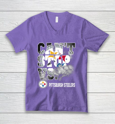 NFL Pittsburgh Steelers Can't Stop Vs V-Neck T-Shirt 8