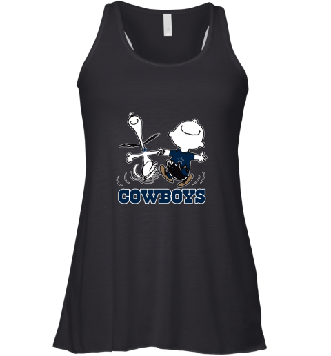 Snoopy And Charlie Brown Happy Dallas Cowboys Fans Racerback Tank