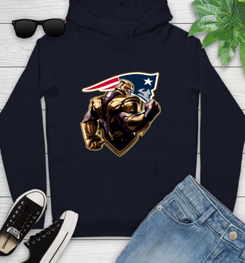 NFL Thanos Avengers Endgame Football Sports New England Patriots Youth Hoodie 4