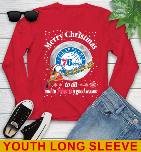 Philadelphia 76ers Merry Christmas To All And To 76ers A Good Season NBA Basketball Sports Youth Long Sleeve 11