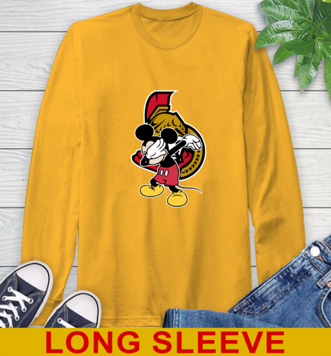 Ottawa Senators NHL Hockey Dabbing Mickey Disney Sports Long Sleeve T-Shirt 3