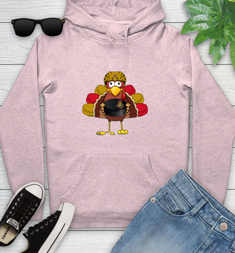 Ottawa Senators Turkey Thanksgiving Day Youth Hoodie 10