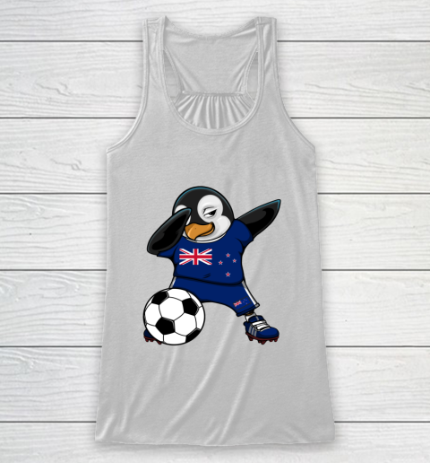 Dabbing Penguin New Zealand Soccer Fan Jersey Football Lover Racerback Tank