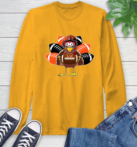 Cincinnati Bengals Turkey Thanksgiving Day Long Sleeve T-Shirt 3