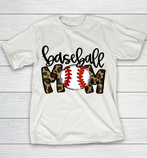 Baseball Mom Leopard Funny Softball Mom Shirt Mother s Day Youth T-Shirt