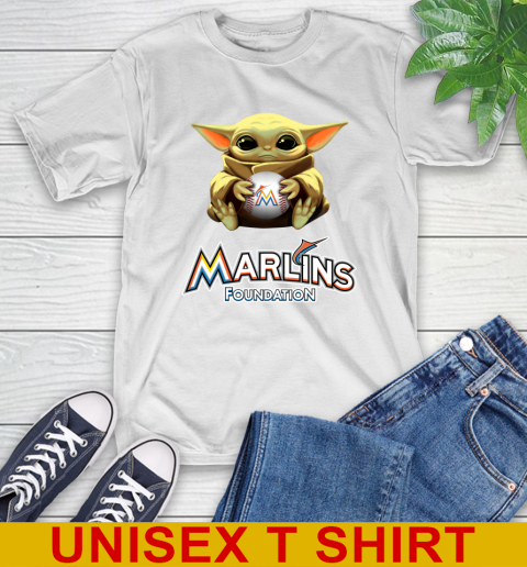 MLB Baseball Miami Marlins Star Wars Baby Yoda Shirt