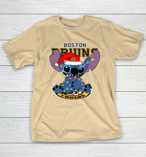 Boston Bruins NHL Hockey noel stitch Christmas T-Shirt 5
