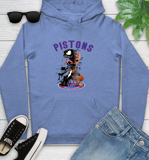 NBA Detroit Pistons Basketball Venom Groot Guardians Of The Galaxy Youth Hoodie 12