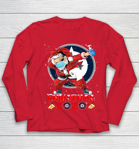 Winnipeg Jets Funny Santa Claus Dabbing Christmas 2020 NHL Youth Long Sleeve 8