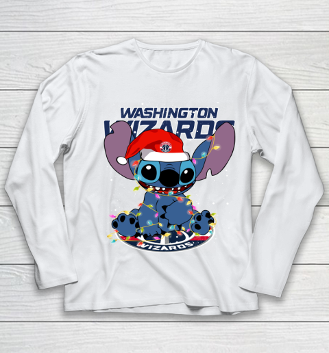Washington Wizards NBA noel stitch Basketball Christmas Youth Long Sleeve