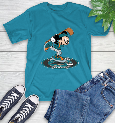 NHL Hockey San Jose Sharks Cheerful Mickey Disney Shirt T-Shirt 9