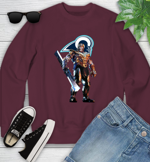 NFL Thanos Gauntlet Avengers Endgame Football Los Angeles Rams Youth Sweatshirt 5