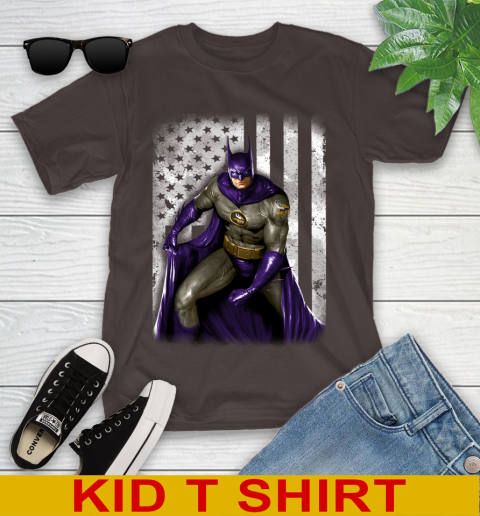 Minnesota Vikings NFL Football Batman DC American Flag Shirt Youth T-Shirt 6