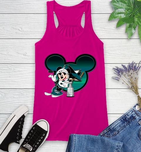 NHL San Jose Sharks Stanley Cup Mickey Mouse Disney Hockey T Shirt Racerback Tank 8