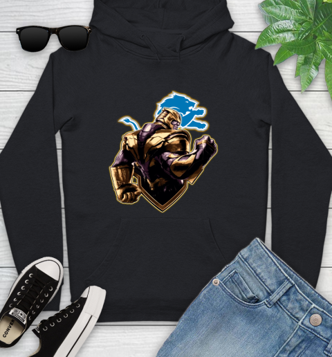 NFL Thanos Avengers Endgame Football Sports Detroit Lions Youth Hoodie 2