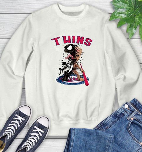 MLB Minnesota Twins Baseball Venom Groot Guardians Of The Galaxy Sweatshirt