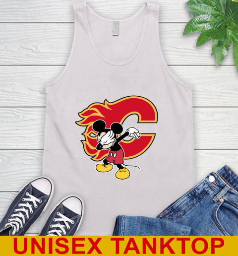 Calgary Flames NHL Hockey Dabbing Mickey Disney Sports Tank Top