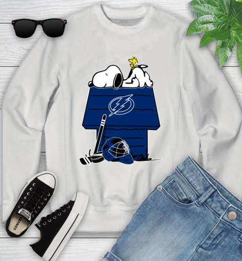 Tampa Bay Lightning NHL Hockey Snoopy Woodstock The Peanuts Movie Youth Sweatshirt