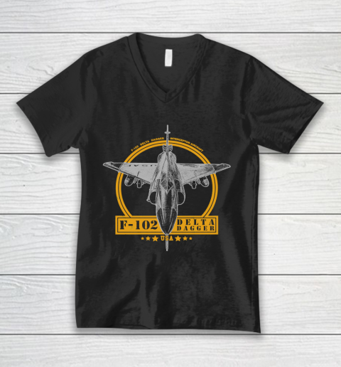 F 102 Delta Dagger Aircraft Veteran Shirt V-Neck T-Shirt