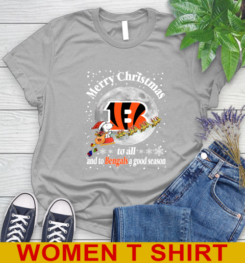 Cincinnati Bengals Merry Christmas To All And To Bengals A Good Season NFL Football Sports Women's T-Shirt 5