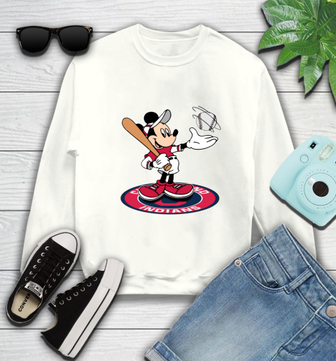 MLB Baseball Cleveland Indians Cheerful Mickey Disney Shirt Sweatshirt 2