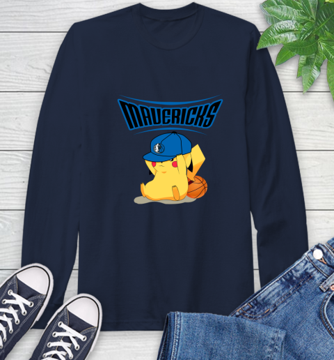 NBA Pikachu Basketball Sports Dallas Mavericks Long Sleeve T-Shirt 4