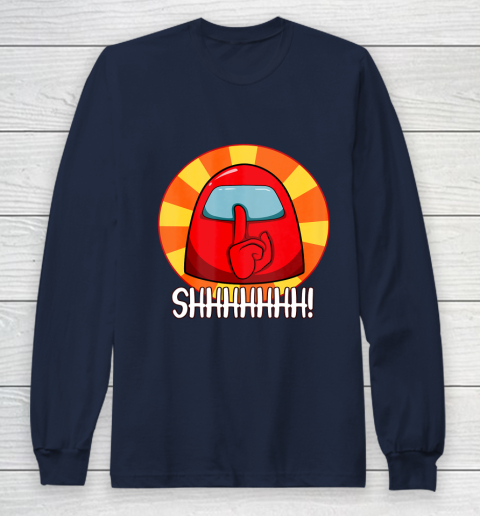 Among Us Game Shirt Cool Among Us shirt Crewmate or Impostor SHHHHHH Long Sleeve T-Shirt 2