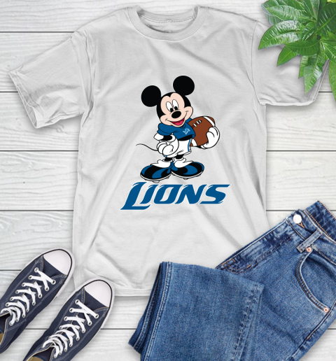 NFL Football Detroit Lions Cheerful Mickey Mouse Shirt T-Shirt 2
