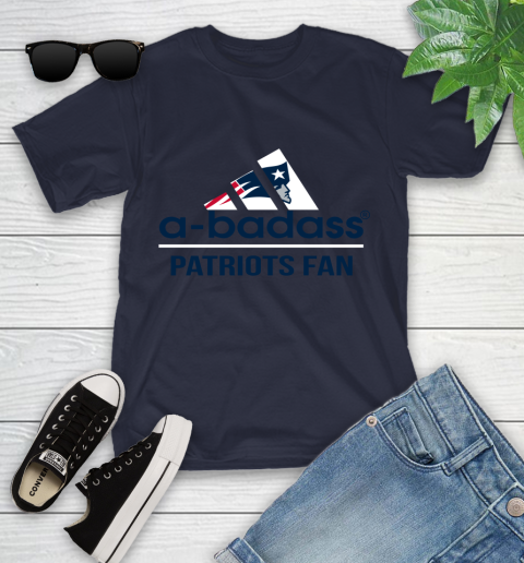 NFL A Badass New England Patriots Fan Adidas Football Sports Youth T-Shirt 2