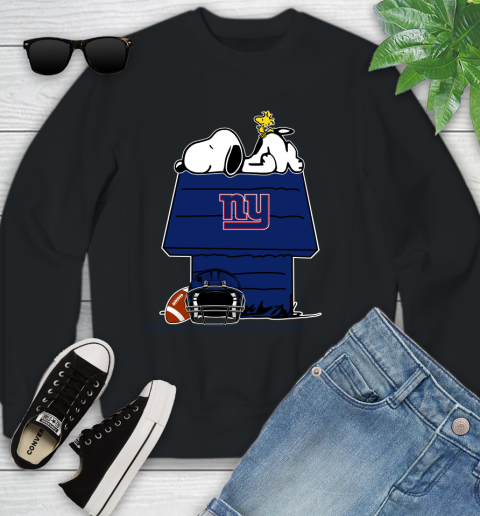 New York Giants NFL Football Snoopy Woodstock The Peanuts Movie Youth Sweatshirt 2
