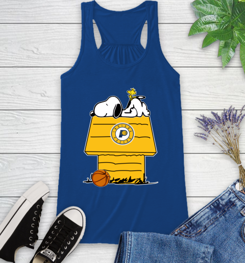 Indiana Pacers NBA Basketball Snoopy Woodstock The Peanuts Movie Racerback Tank 9