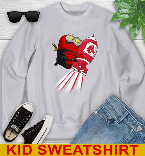 MLB Baseball Boston Red Sox Deadpool Minion Marvel Shirt Youth Sweatshirt 3