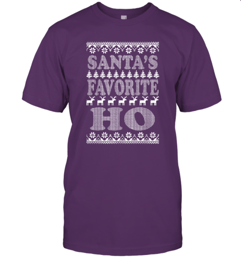 Santa's Favorite Ho Ugly Christmas Adult Crewneck Unisex Jersey Tee