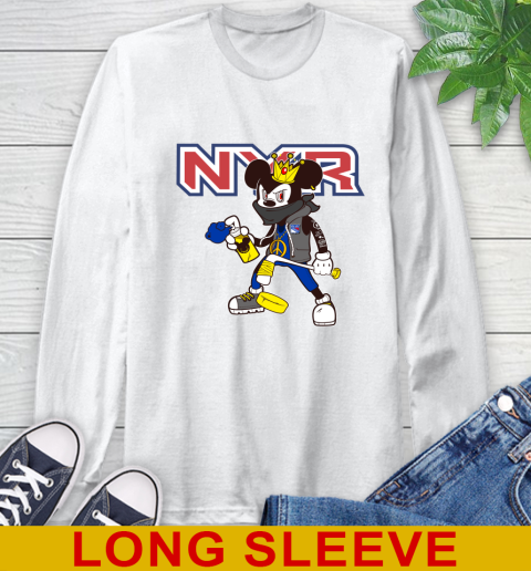 New York Rangers NHL Hockey Mickey Peace Sign Sports Long Sleeve T-Shirt