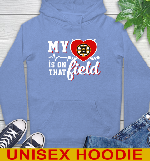 NHL My Heart Is On That Field Hockey Sports Boston Bruins Hoodie 11