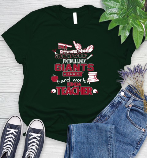 New York Giants NFL I'm A Difference Making Student Caring Football Loving Kinda Teacher Women's T-Shirt 6