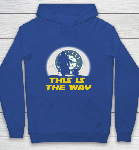 Seattle Mariners MLB Baseball Star Wars Yoda And Mandalorian This Is The Way Youth Hoodie 6