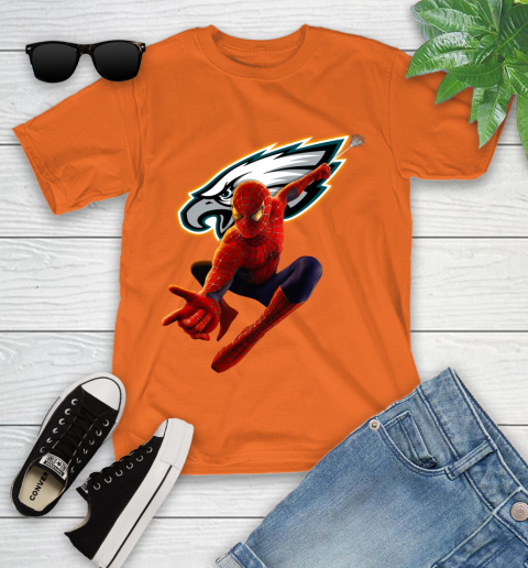 NFL Spider Man Avengers Endgame Football Philadelphia Eagles Youth T-Shirt 7