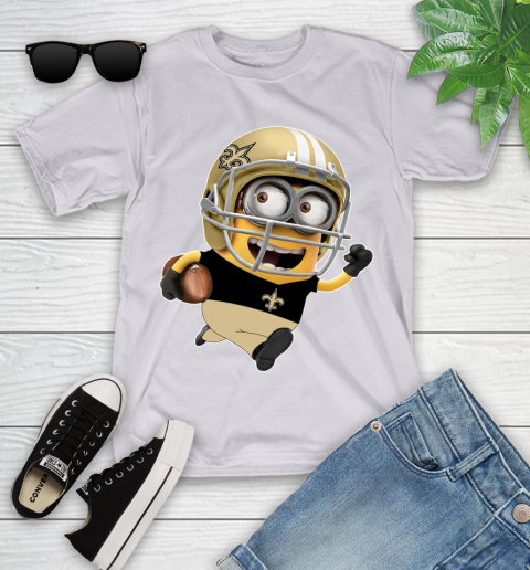 NFL New Orleans Saints Minions Disney Football Sports Youth T-Shirt 4
