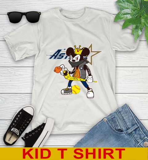 Houston Astros MLB Baseball Mickey Peace Sign Sports Youth T-Shirt 13 Houston Astros MLB Baseball Mickey Peace Sign Sports Youth T-Shirt - Image 13