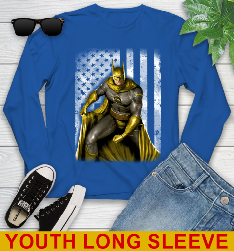 Los Angeles Chargers NFL Football Batman DC American Flag Shirt Youth Long Sleeve 10