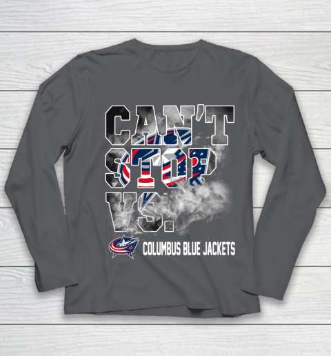 NHL Columbus Blue Jackets Hockey Can't Stop Vs Youth Long Sleeve 6