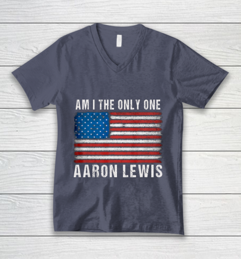 Am I The Only One Aaron Lewis Flag USA V-Neck T-Shirt 7