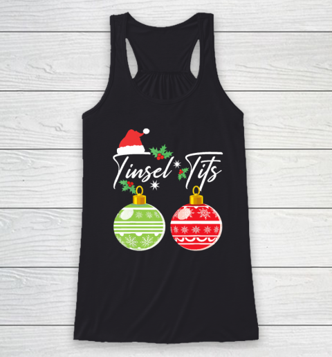 Jingle Balls Tinsel Tits Christmas Matching Couple Funny Racerback Tank