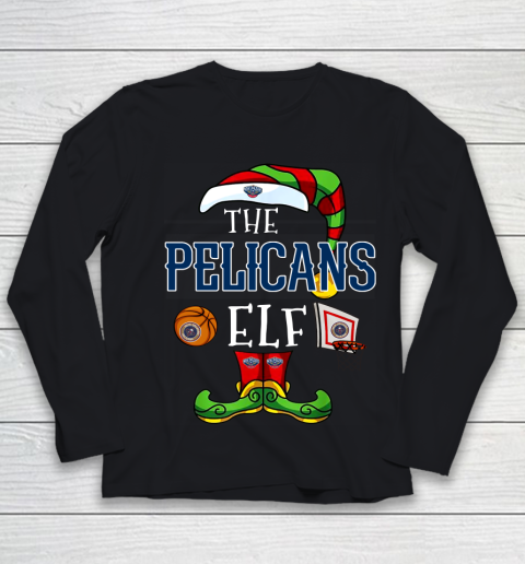 New Orleans Pelicans Christmas ELF Funny NBA Youth Long Sleeve