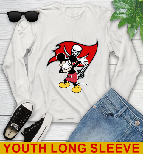 Tampa Bay Buccaneers NFL Football Dabbing Mickey Disney Sports Youth Long Sleeve 12